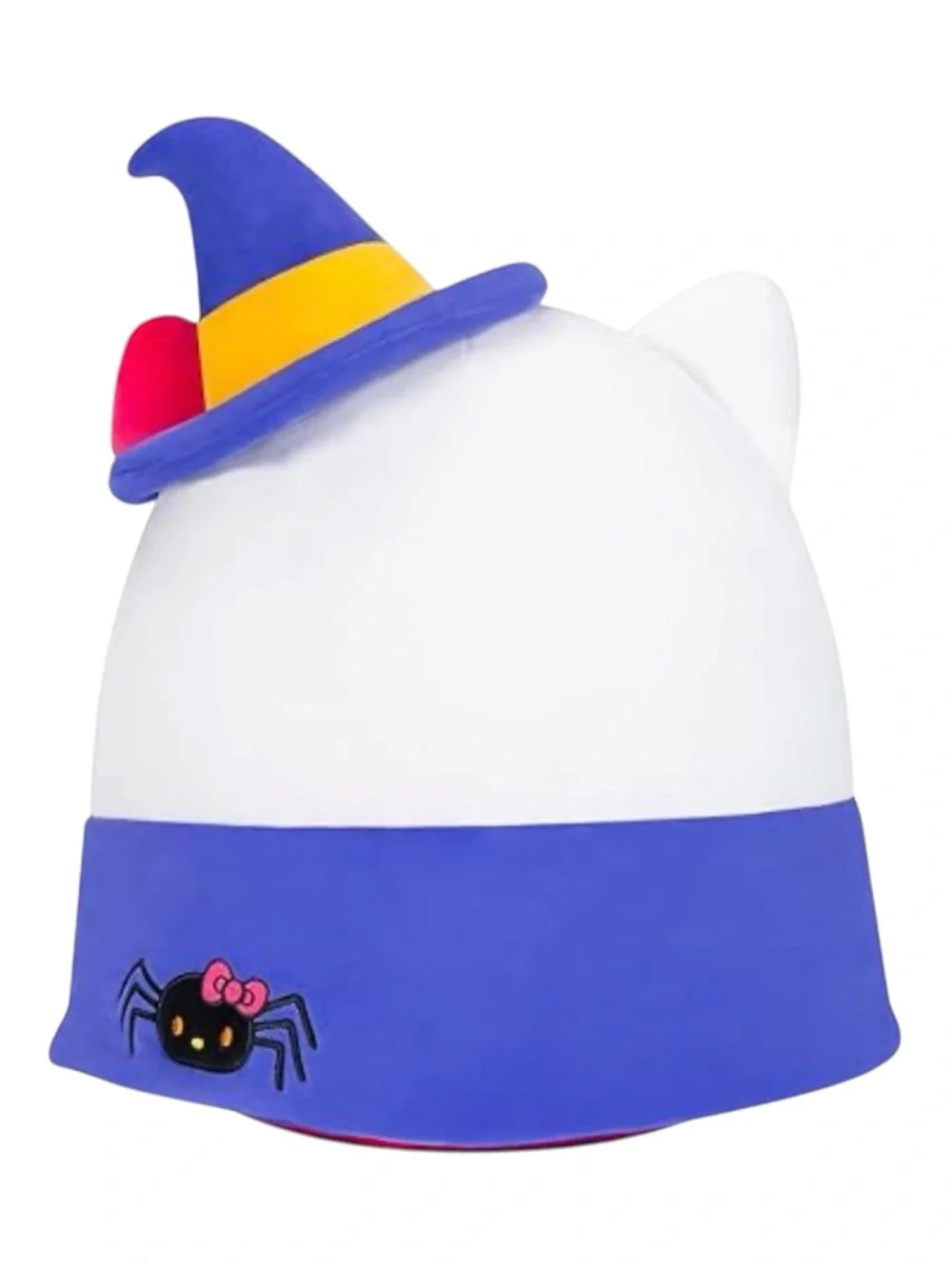 Squishmallows White Plush with Purple Hat and Pink Bow